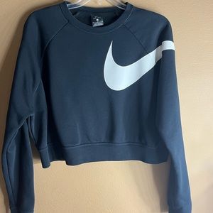 Black Nike Cropped Crew Neck Sweatshirt